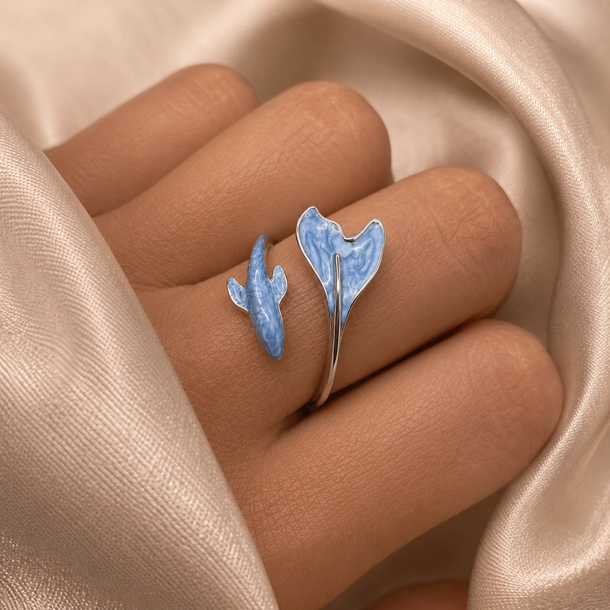925 Silver Blue Whale Ring
